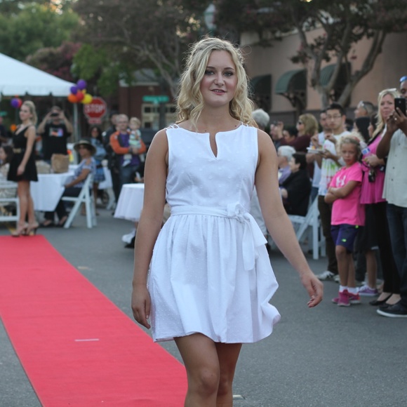 summer short 3 strap dress, with pocket, belt, 100%Cotton, made San francisco, - Picture 5 of 5